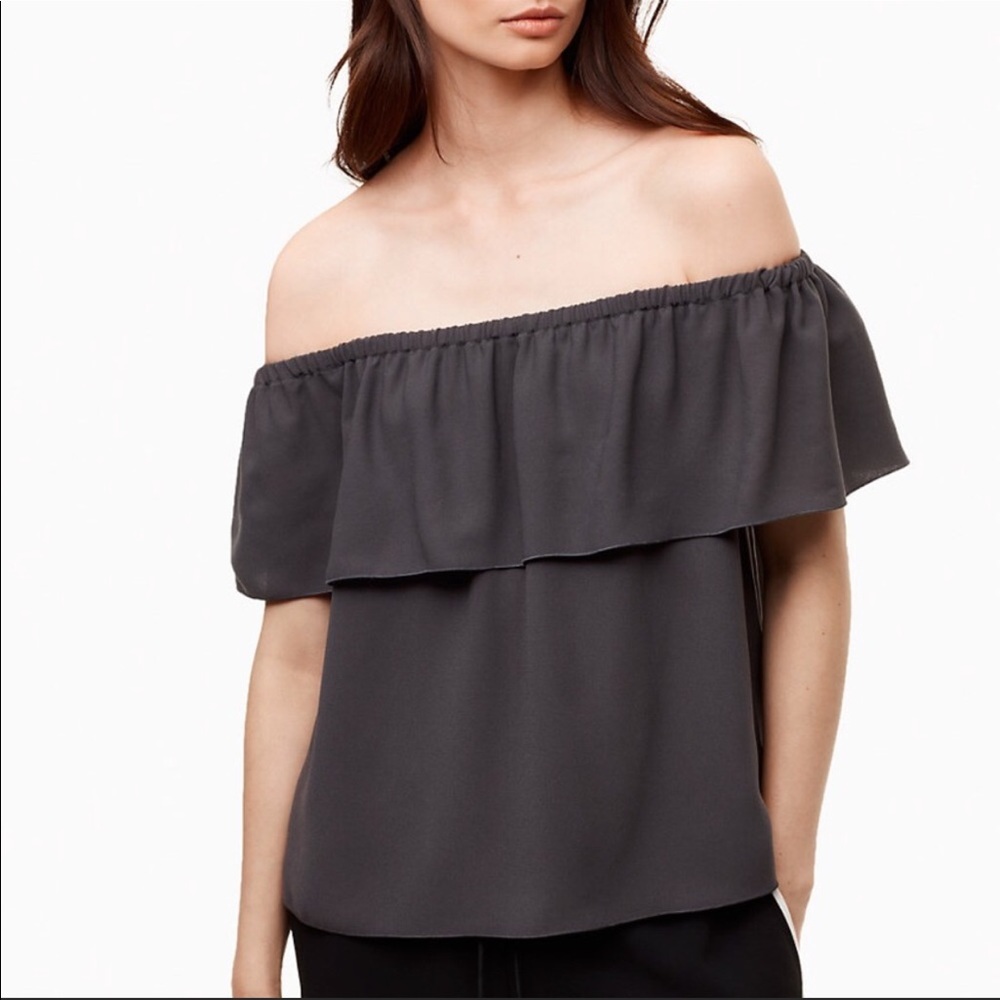Aritzia Wilfred Promener Blouse-Gray- Size M